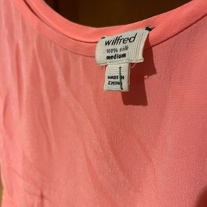 100% Silk Bisous Wilfred Coral and Cream Sundress